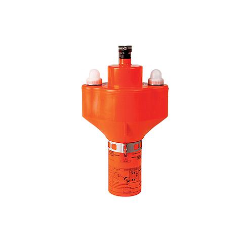 SG05910 Comet Light Smoke Signal MOB The comet light and smoke lifebuoy marker features 15 minutes of dense orange smoke and a self-activated lighting system which far exceeds SOLAS requirements for light output and duration. It is mounted on a ships bridge wing with the bracket supplied and is attached by line to a lifebuoy.The signal is used to mark the position of a man overboard by day or night. It can be automatically deployed by releasing the attached lifebuoy, or manually activated.